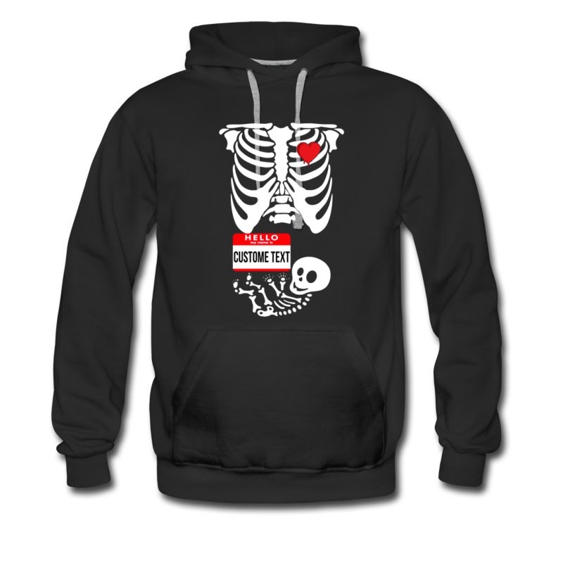 Men's Baby Mother Pregnant Skeleton Custome Name Hoodie