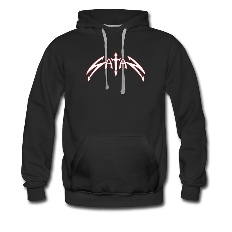 Men's Black Metal Satan Logo Band Hoodie
