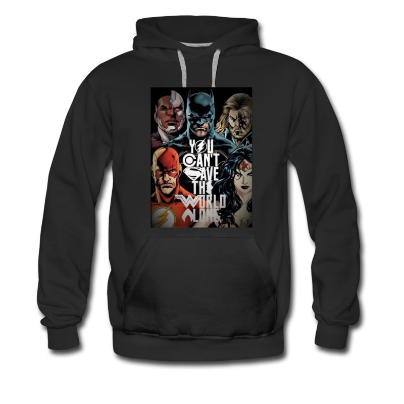 Men's Cartoon Style You Can't Save The World Alone Hoodie