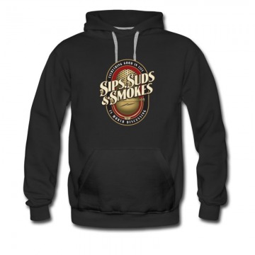 Men's Cool Design Sips,suds And Smokes Hoodie