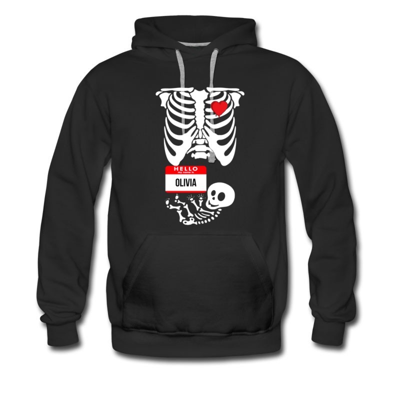 Men's Halloween Skeleton Maternity Olivia Hoodie