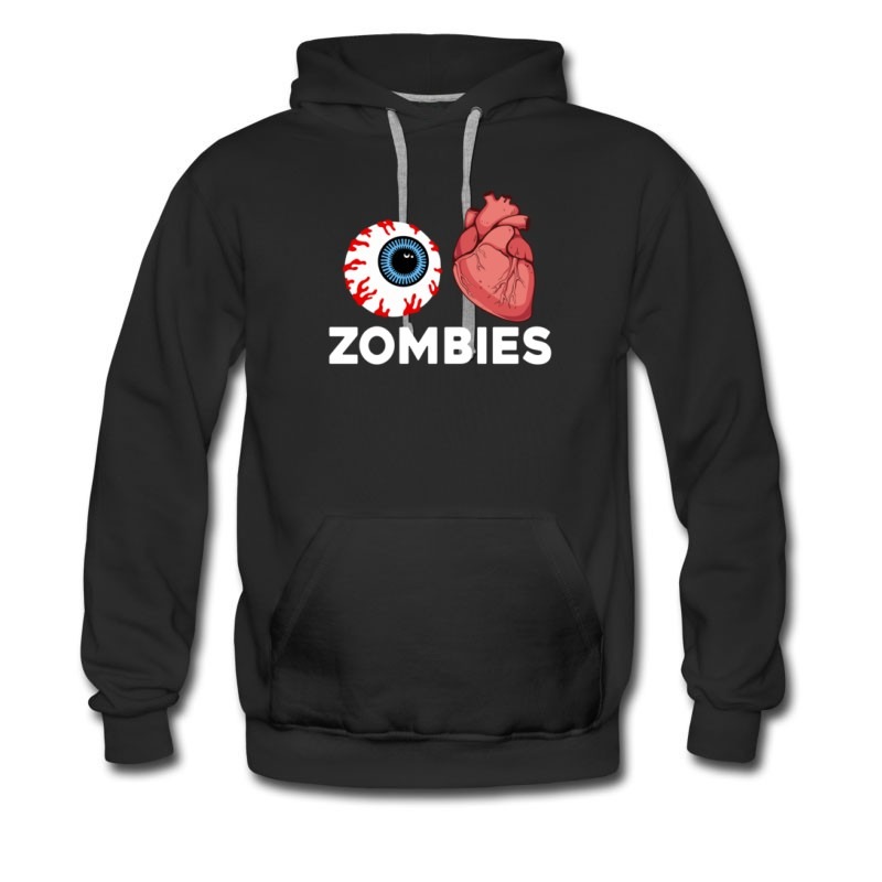 Men's Haloween Zombies Eyes Heart Style Hoodie