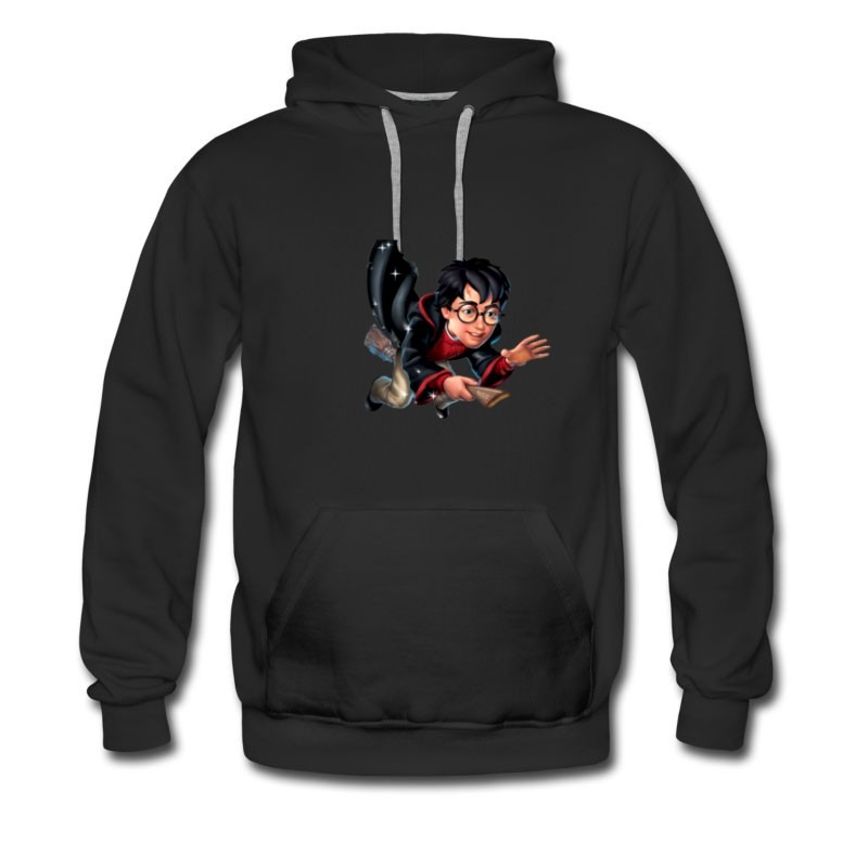 Men's Harry Potter Cartoon With Flying Broom Hot Stuff Hoodie