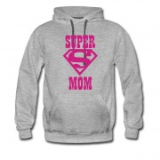 Men's Hot Mother Day,s Design Super Mom Logo Hoodie