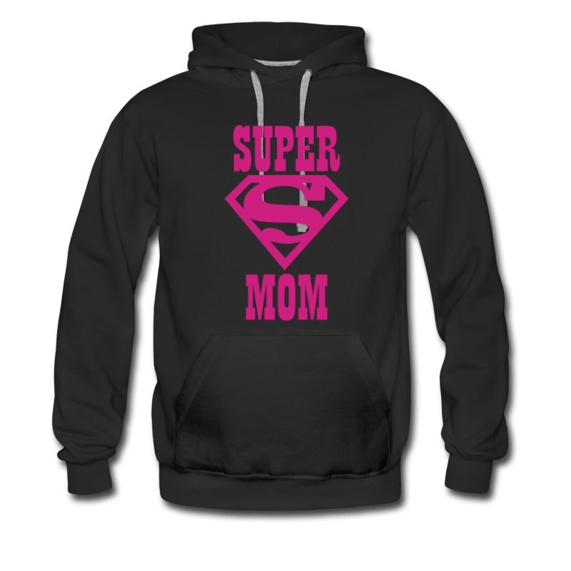 Men's Hot Mother Day,s Design Super Mom Logo Hoodie