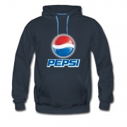 Men's Hot Pepsi Logo Blue Red Dark Color Hoodie