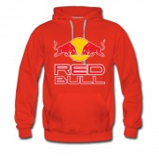 Men's Hot Red Bull Logo Hoodie