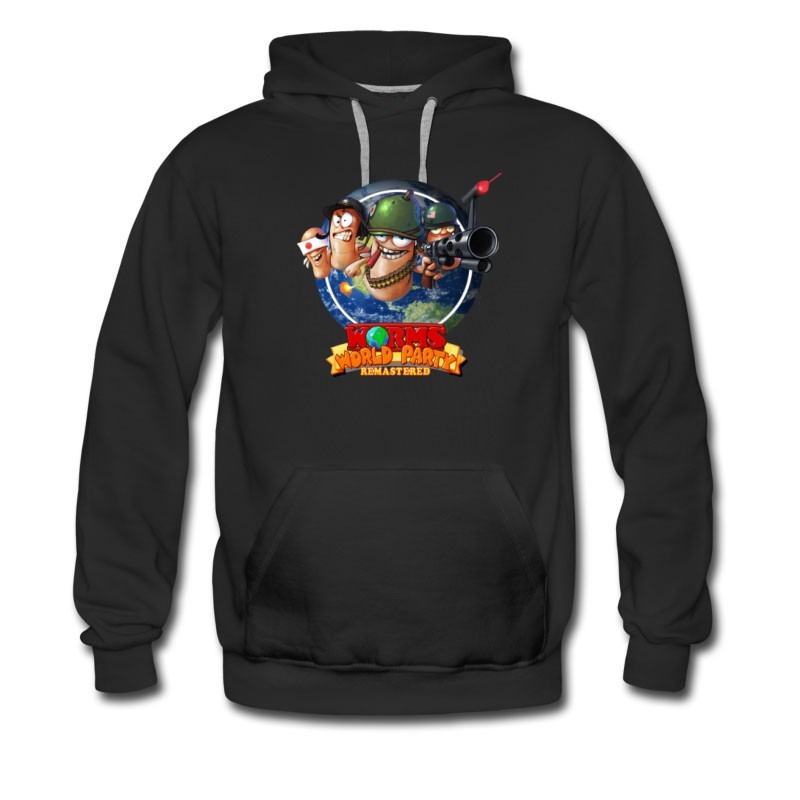 Men's Hot Retro Games Worm World Party Remastered Hoodie