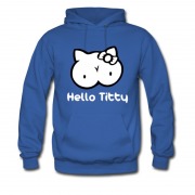 Men's Hot Sell Hello Titty Cute Parody Funny Hoodie