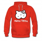 Men's Hot Sell Hello Titty Cute Parody Funny Hoodie