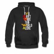 Men's Justice League You Can't Save The World Alone Awesome Logo Hoodie