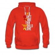 Men's Justice League You Can't Save The World Alone Awesome Logo Hoodie