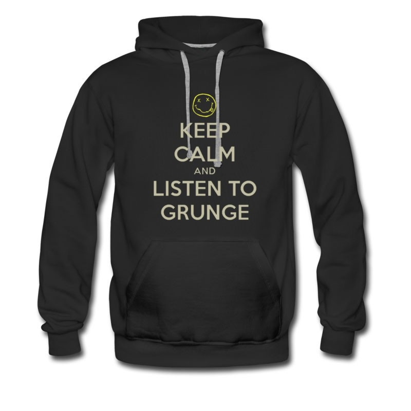 Men's Keep Calm And Listen To Grunge Music Apron Hoodie