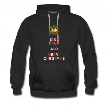 Men's Keep Calm And Merry Christmas Santa Bell Hoodie