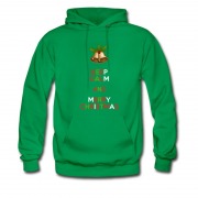 Men's Keep Calm And Merry Chritmas Bell Logo Hoodie