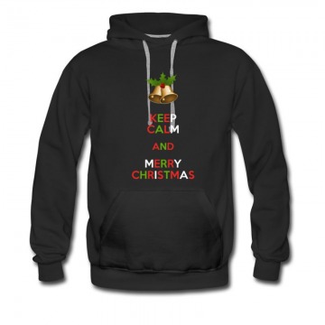 Men's Keep Calm And Merry Chritmas Bell Logo Hoodie