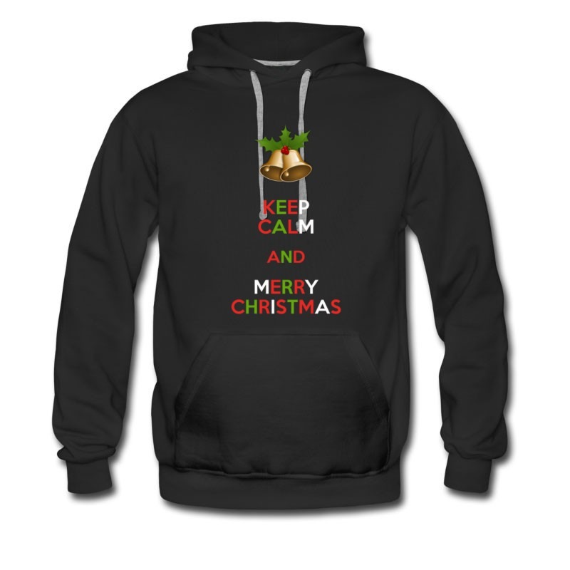 Men's Keep Calm And Merry Chritmas Bell Logo Hoodie