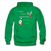Men's Keep Calm Christmas Still On Hoodie