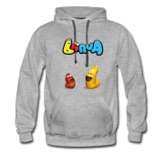 Men's LArva Cartoon Black Hoodie