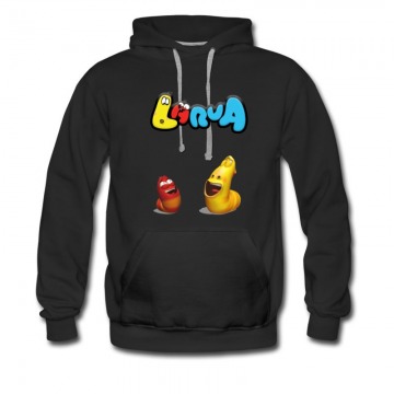 Men's LArva Cartoon Black Hoodie