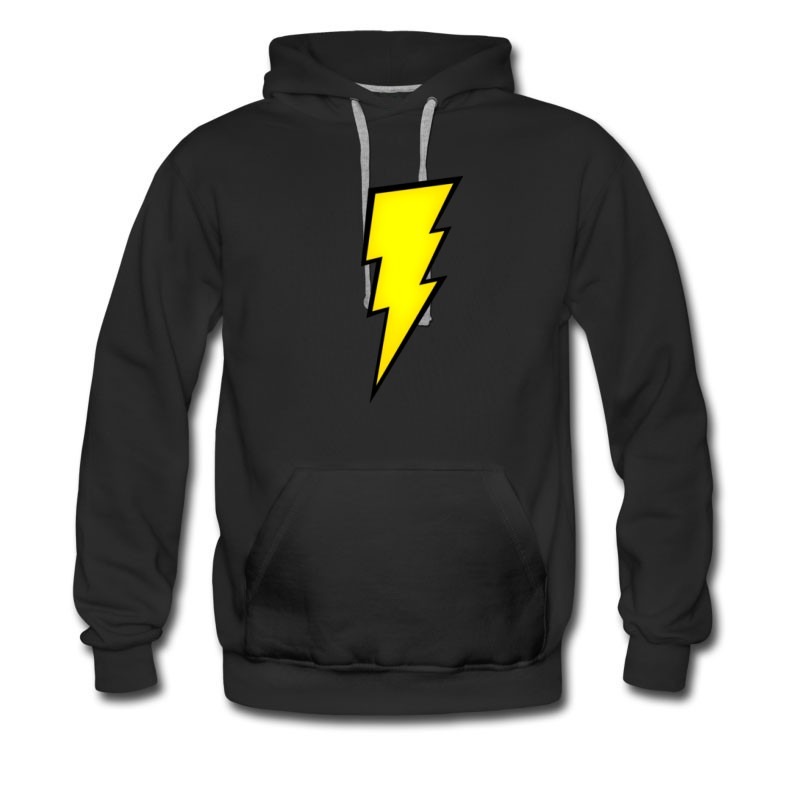 Men's Lightning Bolt Iron On Hoodie