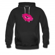 Men's Neon Pink Lips Womens Hoodie