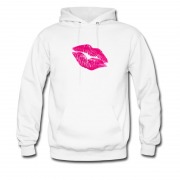 Men's Neon Pink Lips Womens Hoodie