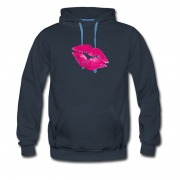 Men's Neon Pink Lips Womens Hoodie