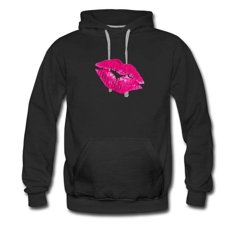 Men's Neon Pink Lips Womens Hoodie