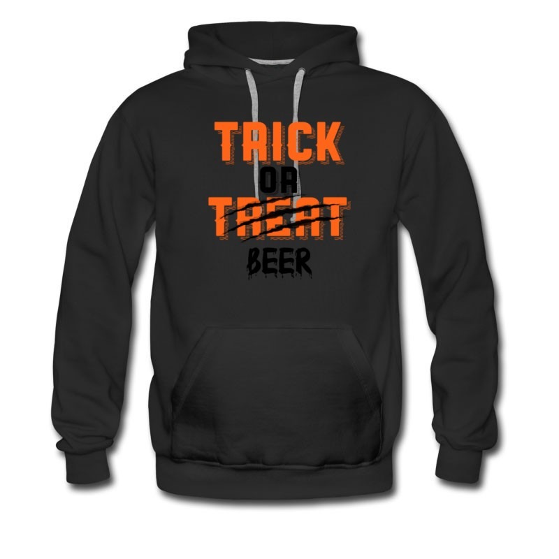 Men's New Haloween Trick Or Beer Hoodie