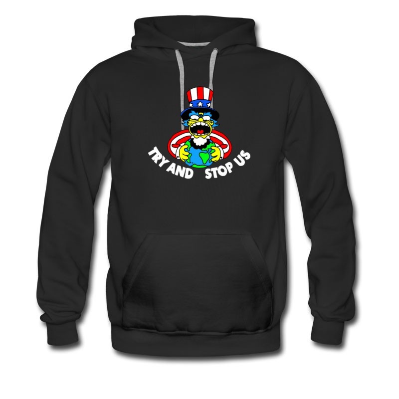 Men's New Hot Try And Stop Us America Cartoon Funny Hoodie