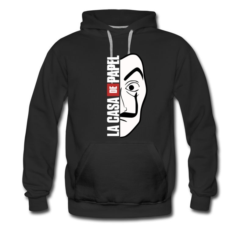 Men's New Tv Show La Case De Papel Face Mask Hoodie