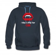 Men's New Vampire Lips Want To Drink Hoodie