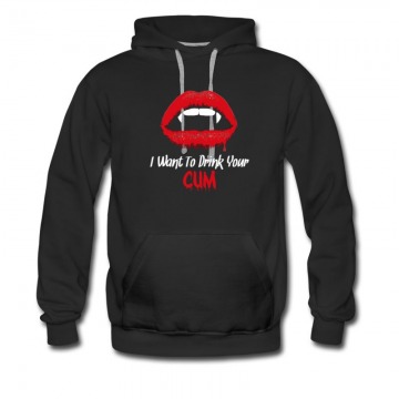Men's New Vampire Lips Want To Drink Hoodie