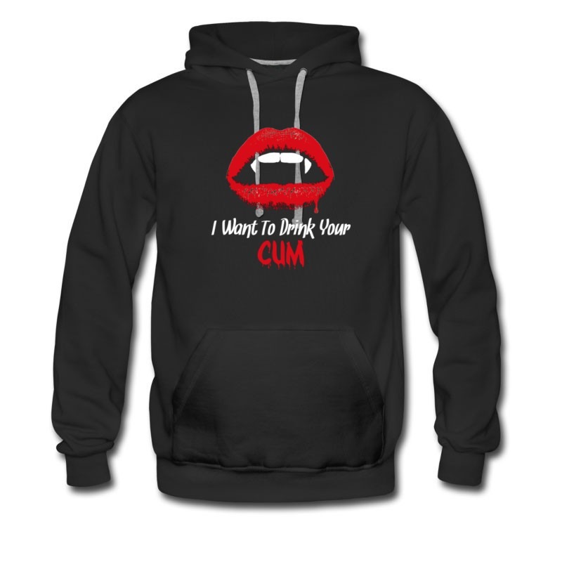 Men's New Vampire Lips Want To Drink Hoodie