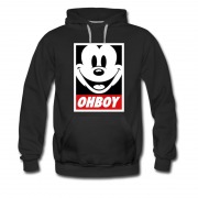 Men's Oh Boy Obey Parody Mickey Hoodie