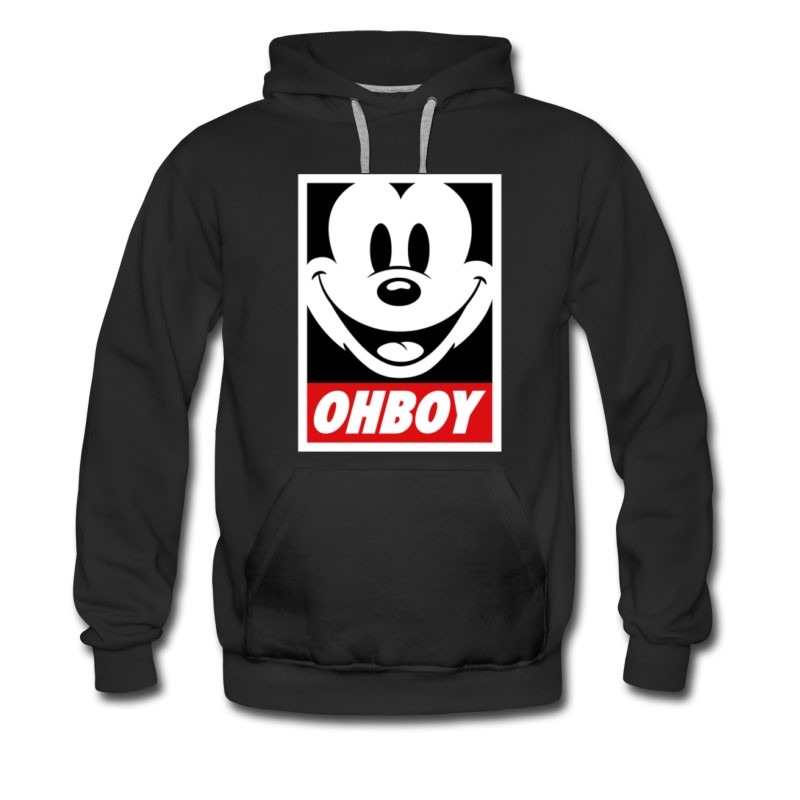 Men's Oh Boy Obey Parody Mickey Hoodie