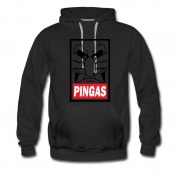 Men's Pingas Cartoon Angry Poster Retro Hoodie