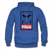 Men's Pingas Cartoon Angry Poster Retro Hoodie