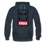 Men's Pingas Cartoon Angry Poster Retro Hoodie