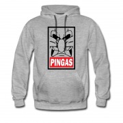 Men's Pingas Cartoon Angry Poster Retro Hoodie