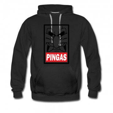 Men's Pingas Cartoon Angry Poster Retro Hoodie