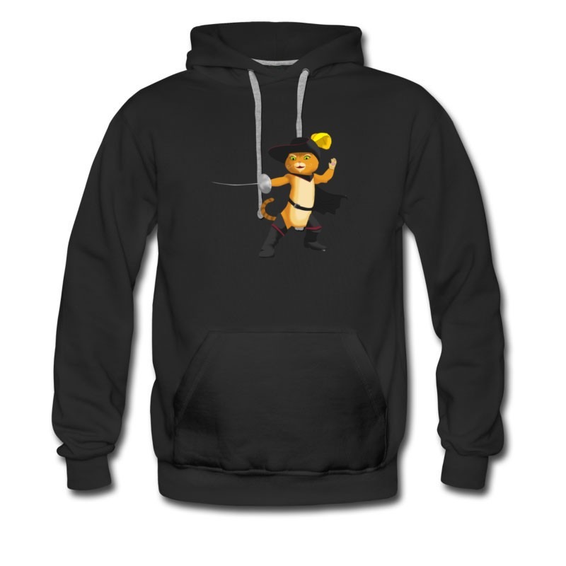 Men's Puss In Boot Cartoon Style Cat Hoodie