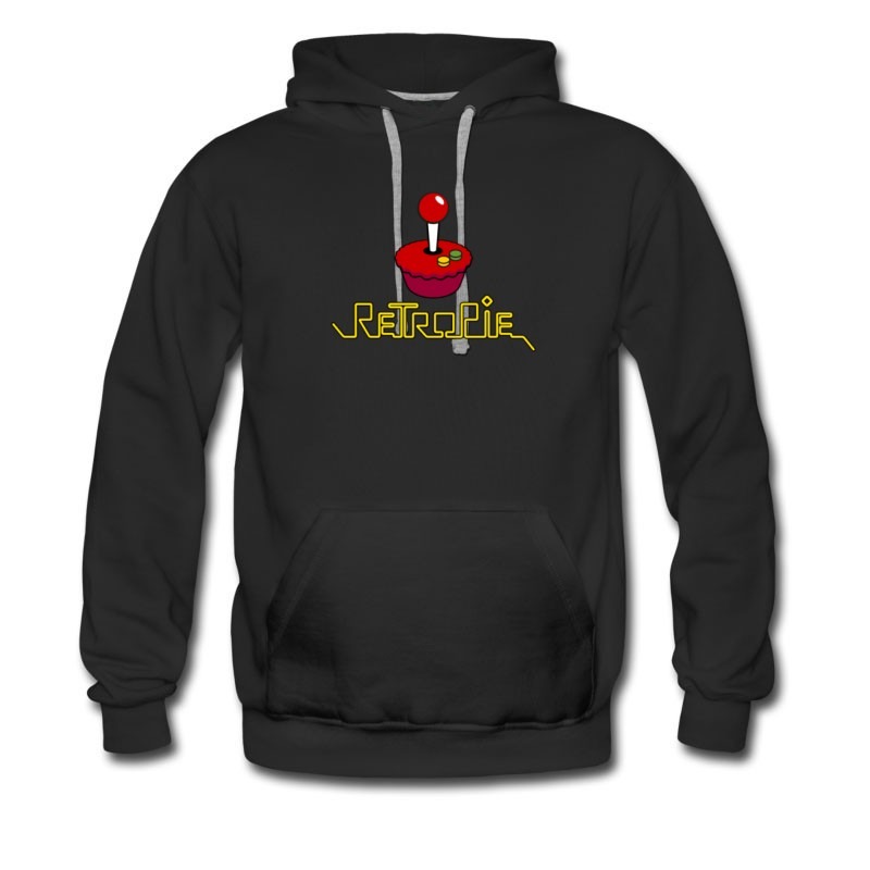 Men's Retro Pie Arcade Joystick Logo Hoodie