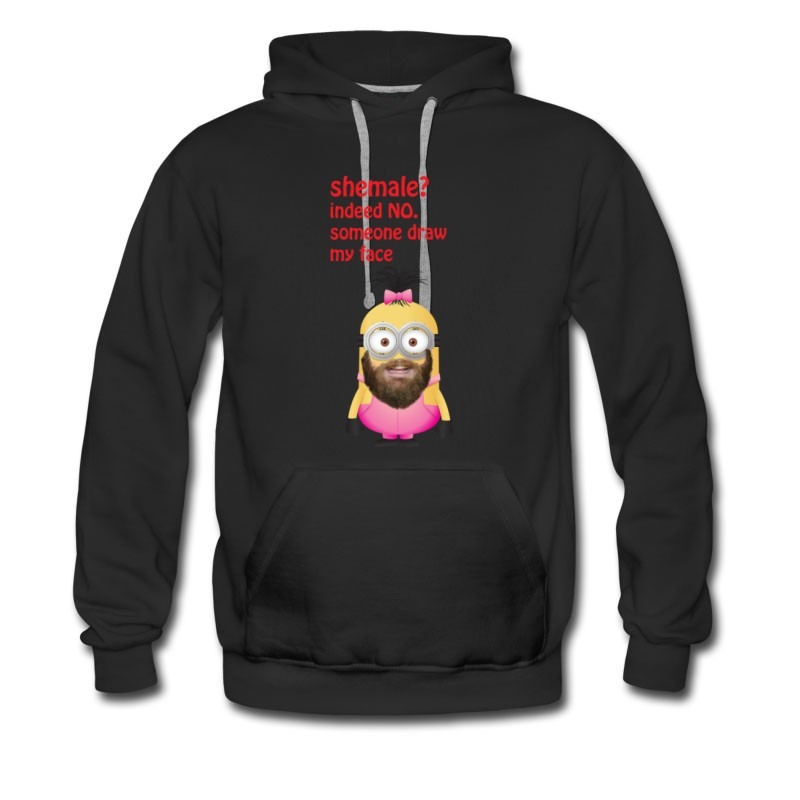 Men's Shemale Minion Funny Moment Beard Hoodie