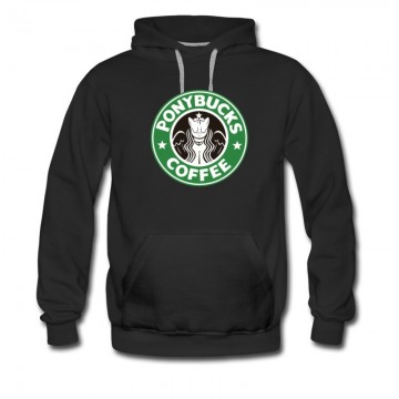 Men's Starbuck Parody Prank Logo Pony Buck Coffee Hoodie