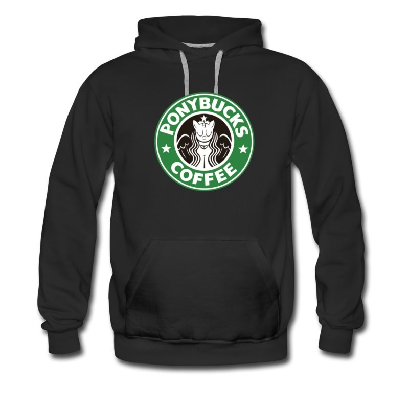 Men's Starbuck Parody Prank Logo Pony Buck Coffee Hoodie