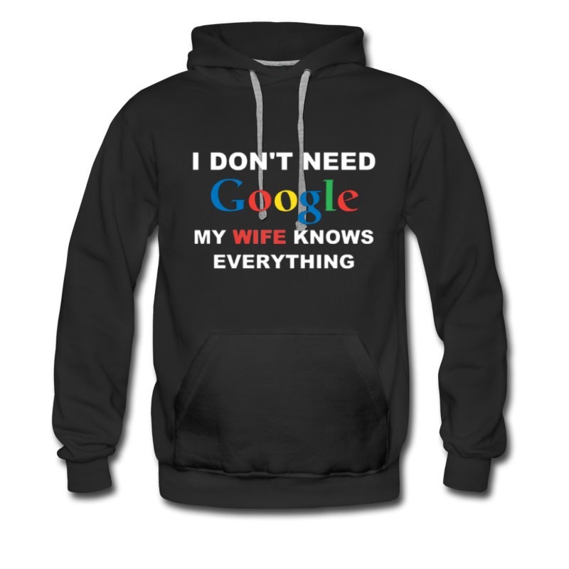 Men's WIFE AND GOOGLE BLACK Hoodie