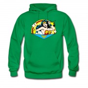 Men's Wonder Woman Cartoon Fighting And Cuttie Hoodie