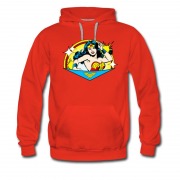 Men's Wonder Woman Cartoon Fighting And Cuttie Hoodie